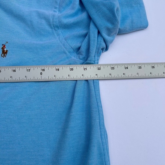 Ralph Lauren Mens Shirt XL Blue Knit Oxford Long Sleeve Pony‎ Cotton Button Up - Picture 9 of 11